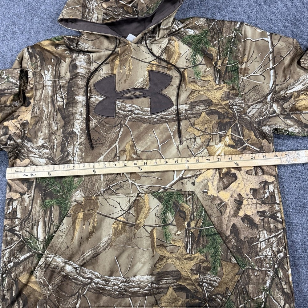Under Armour Camo Hoodie Mens 2XL Realtree Storm Hunting Outdoors - Picture 7 of 8
